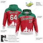 3D Christmas Trees Sports Hoodie Custom Stitched Red White Kelly Green Pullover Sweatshirt Custom Stitched Red White-Kelly - Image 2