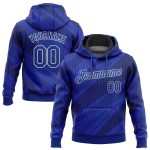 Royal Navy-White 3D Pattern Sports Hoodie Pullover Sweatshirt Custom Stitched Style 8433 Custom Stitched Royal Roayl Navy-White