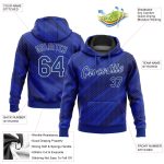 Royal Navy-White 3D Pattern Sports Hoodie Pullover Sweatshirt Custom Stitched Style 8433 Custom Stitched Royal Roayl Navy-White - Image 2