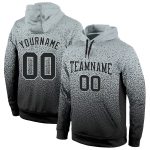 Custom Stitched Silver Black Fade Sports Hoodie Pullover Sweatshirt for Fashion Enthusiasts Custom Stitched Silver Black
