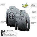 Custom Stitched Silver Black Fade Sports Hoodie Pullover Sweatshirt for Fashion Enthusiasts Custom Stitched Silver Black - Image 2