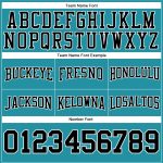 Teal Black White Football Hoodie Custom Pullover Sweatshirt for Men and Women Custom Stitched Teal Black-White Football Pullover - Image 3