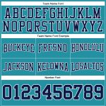 Teal Navy White Custom Stitched Football Hoodie Pullover Sweatshirt Custom Stitched Teal Navy-White Football Pullover Sweatshirt - Image 3