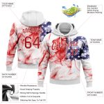 3D American Flag Pullover Hoodie - Custom Stitched White Red-Royal Sports Sweatshirt Custom Stitched White Red-Royal 3D American - Image 2