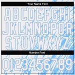 Custom Stitched 3D Pattern Sweatshirt Hoodie in White and Light Blue - Sports Pullover Custom Stitched White White-Light - Image 4