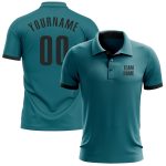 Teal Black Performance Golf Polo Shirt - Custom Fit for Men and Women Custom Teal Black Performance Golf Polo Shirt