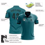Teal Black Performance Golf Polo Shirt - Custom Fit for Men and Women Custom Teal Black Performance Golf Polo Shirt - Image 3