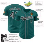Custom Teal Black White Baseball Jersey for Men and Women - Authentic Style 7639 Custom Teal Black-White Authentic Baseball - Image 3
