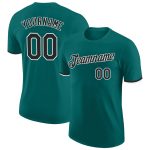 Custom Performance T-Shirt in Teal Black and White - Style 6901 Custom Teal Black-White Performance T-Shirt Style 6901