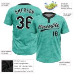 Custom Unisex Softball Jersey Two-Button Teal Black White Style 3822 Custom Teal Black-White Two-Button Unisex Softball Jersey - Image 3