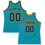 Teal Navy Gold Custom Basketball Jersey | Authentic Throwback Style Custom Teal Navy-Gold Authentic Throwback Basketball