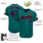 Custom Teal and Navy Red Authentic Baseball Jersey for Men and Women Custom Teal Navy-Red Authentic Baseball Jersey - Image 3