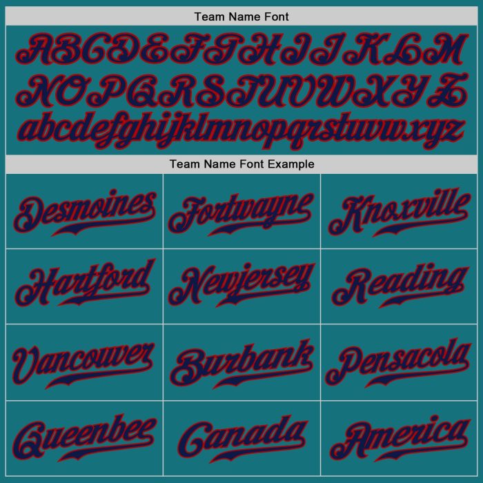 Custom Teal and Navy Red Authentic Baseball Jersey for Men and Women Custom Teal Navy-Red Authentic Baseball Jersey - Image 4