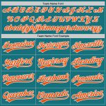 Custom Teal Orange White Softball Jersey for Men and Women - Two-Button Unisex Sportswear Custom Teal Orange-White Two-Button - Image 4