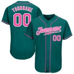 Custom Teal Pink White Baseball Jersey - Authentic Style 9400 for Men and Women Custom Teal Pink-White Authentic Baseball