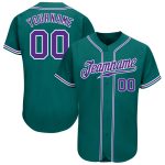 Custom Teal Purple White Baseball Jersey - Authentic Design, Perfect for Fans Custom Teal Purple-White Authentic Baseball