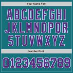 Custom Teal Purple White Baseball Jersey - Authentic Design, Perfect for Fans Custom Teal Purple-White Authentic Baseball - Image 5