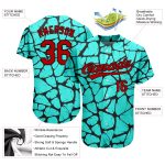 Teal Red-Black 3D Pattern Baseball Jersey - Custom Authentic Design for Fans Custom Teal Red-Black 3D Pattern Design Authentic - Image 3