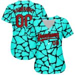 Teal Red-Black 3D Pattern Baseball Jersey - Custom Authentic Design for Fans Custom Teal Red-Black 3D Pattern Design Authentic - Image 2