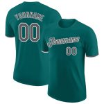 Custom Teal Gray-White Performance T-Shirt for Men and Women, Moisture-Wicking Activewear Custom Teal Steel Gray-White Performance