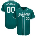 Teal White Authentic Baseball Jersey Custom Style 8558 - Personalized Sports Apparel Custom Teal White Authentic Baseball