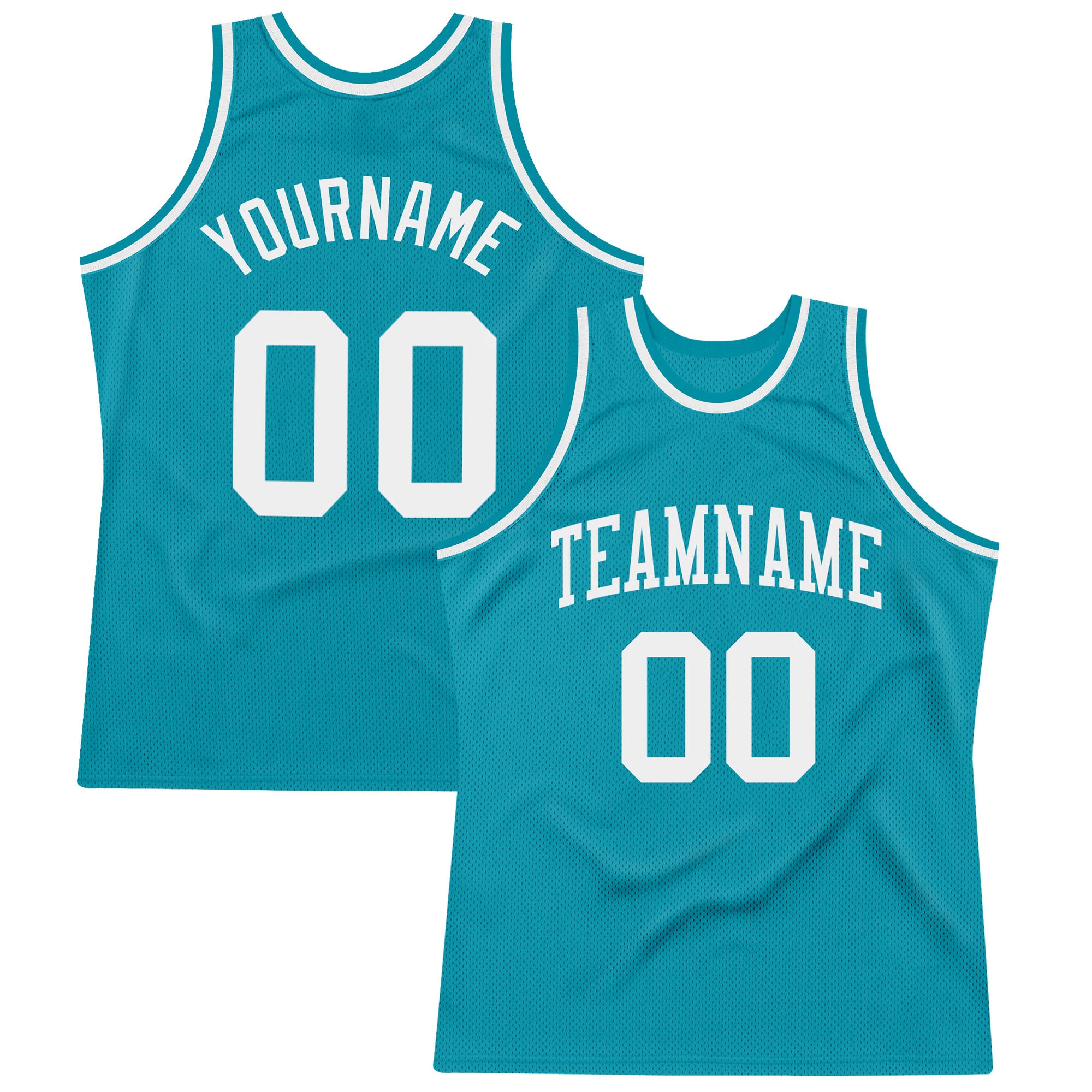 Authentic Custom Teal White Basketball Jersey - Throwback Style Sportswear Custom Teal White Authentic Throwback Basketball