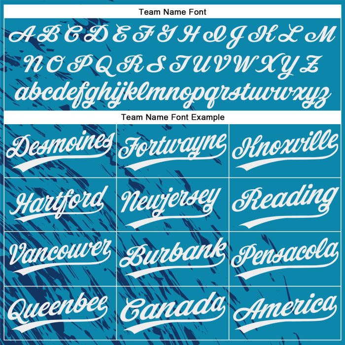 Custom Teal Black White 3D Pattern Authentic Baseball Jersey Custom Teal White-Black 3D Pattern Design Authentic Baseball - Image 4
