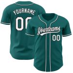 Custom Teal White Black Baseball Jersey | Authentic Team Sportswear Custom Teal White-Black Authentic Baseball Jersey