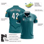 Teal Performance Golf Polo Shirt with White and Black Accents - Custom Fit Custom Teal White-Black Performance Golf Polo - Image 3