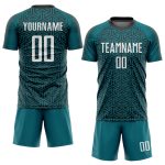 Teal Black White Custom Soccer Uniform Jersey Sublimation Design for Teams Custom Teal White-Black Sublimation Soccer Uniform - Image 2