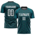 Teal Black White Custom Soccer Uniform Jersey Sublimation Design for Teams Custom Teal White-Black Sublimation Soccer Uniform