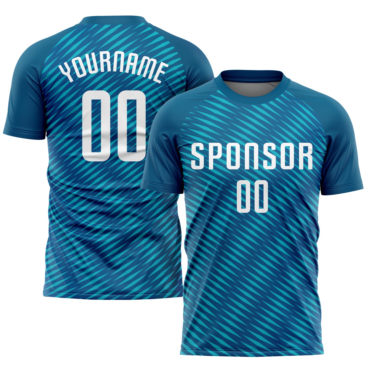 Teal White Custom Sublimation Soccer Jersey Uniform for Team Sports Custom Teal White Sublimation Soccer Uniform Jersey