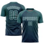 Sublimation Soccer Jersey Custom Teal and White Style 4435 - High-Quality Uniform for Teams Custom Teal White Sublimation