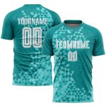 Teal White Custom Soccer Jersey for Men | Third Sublimation Uniform Custom Teal White Third Sublimation Soccer Uniform Jersey