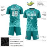 Teal White Custom Soccer Jersey for Men | Third Sublimation Uniform Custom Teal White Third Sublimation Soccer Uniform Jersey - Image 3