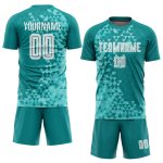 Teal White Custom Soccer Jersey for Men | Third Sublimation Uniform Custom Teal White Third Sublimation Soccer Uniform Jersey - Image 2