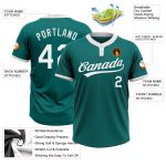 Custom Teal White Softball Jersey Unisex Two-Button Design for Players Custom Teal White Two-Button Unisex Softball Jersey - Image 3