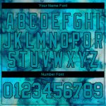 Aqua-Black 3D Tie Dye Baseball Jersey - Custom Designs Available Custom Tie Dye Aqua-Black 3D Authentic Baseball Jersey - Image 5