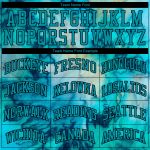 Aqua-Black 3D Tie Dye Baseball Jersey - Custom Designs Available Custom Tie Dye Aqua-Black 3D Authentic Baseball Jersey - Image 4