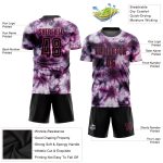 Custom Tie Dye Soccer Uniform Jersey Black Pink Sublimation Design Custom Tie Dye Black-Pink Sublimation Soccer Uniform Jersey - Image 3