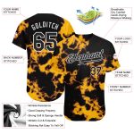 Custom Tie Dye 3D Baseball Jersey Black White Authentic Style 4085 Custom Tie Dye Black-White 3D Authentic Baseball Jersey - Image 3