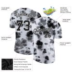 Black-White 3D Tie Dye Performance T-Shirt - Custom Steel Fabric for Comfort and Style Custom Tie Dye Black-White 3D Steel - Image 2