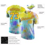 Custom Tie Dye T-Shirt Gold Purple 3D Performance Shirt for Men Women Custom Tie Dye Gold-Purple 3D Performance T-Shirt - Image 2