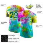 Custom Tie Dye Performance T-Shirt Kelly Green White 3D Design for Men and Women Custom Tie Dye Kelly Green-White 3D Performance - Image 2