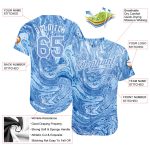 Light Blue White Custom Tie Dye 3D Baseball Jersey - Authentic Style 5373 Custom Tie Dye Light Blue-White 3D Authentic Baseball - Image 3