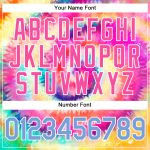 Light Blue White Custom Tie Dye 3D Rainbow Baseball Jersey Authentic Custom Tie Dye Light Blue-White 3D Rainbow Authentic - Image 5