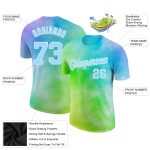 Light Blue-White 3D Rainbow Custom Tie Dye Performance T-Shirt for Activewear Custom Tie Dye Light Blue-White 3D Rainbow - Image 2