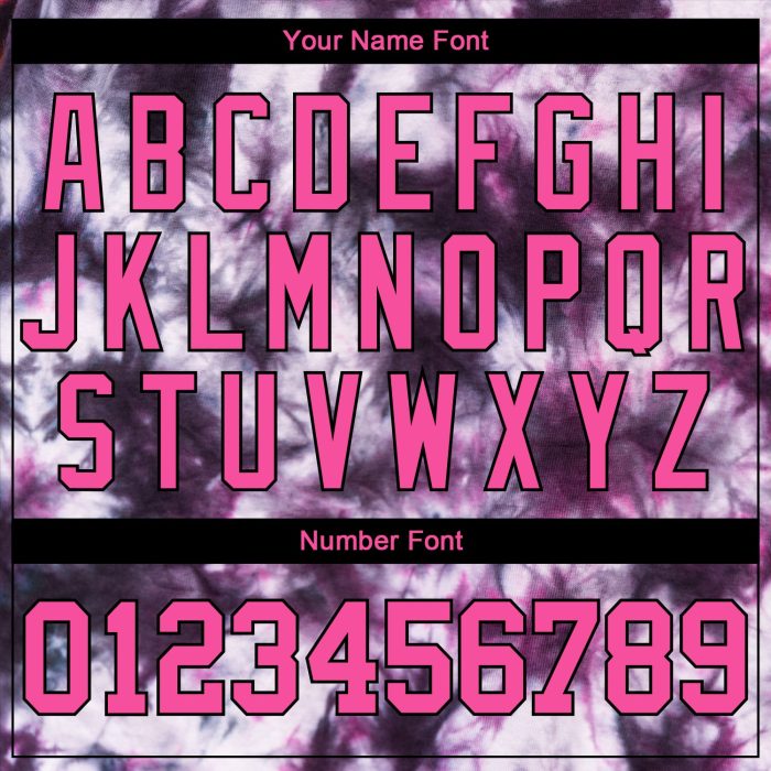 Tie Dye Baseball Jersey Pink Black 3D Custom Design Authentic Style Custom Tie Dye Pink-Black 3D Authentic Baseball Jersey - Image 5