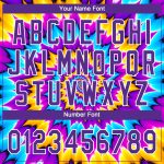 Custom Tie Dye Jersey in Purple-White for Softball, Unisex, 3D Two-Button Custom Tie Dye Purple-White 3D Two-Button Unisex - Image 5