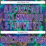 Custom Tie Dye Rainbow 3D Purple-White Varsity Full-Snap Bomber Jacket Custom Tie Dye Purple-White Rainbow 3D Bomber Full-Snap - Image 5